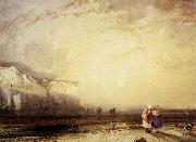 Richard Parkes Bonington Sunset in the Pays de Caux oil on canvas